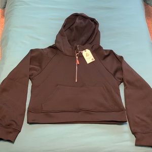 Lululemon Dupe Black Scuba Half-Zip Cropped Hoodie Size Medium